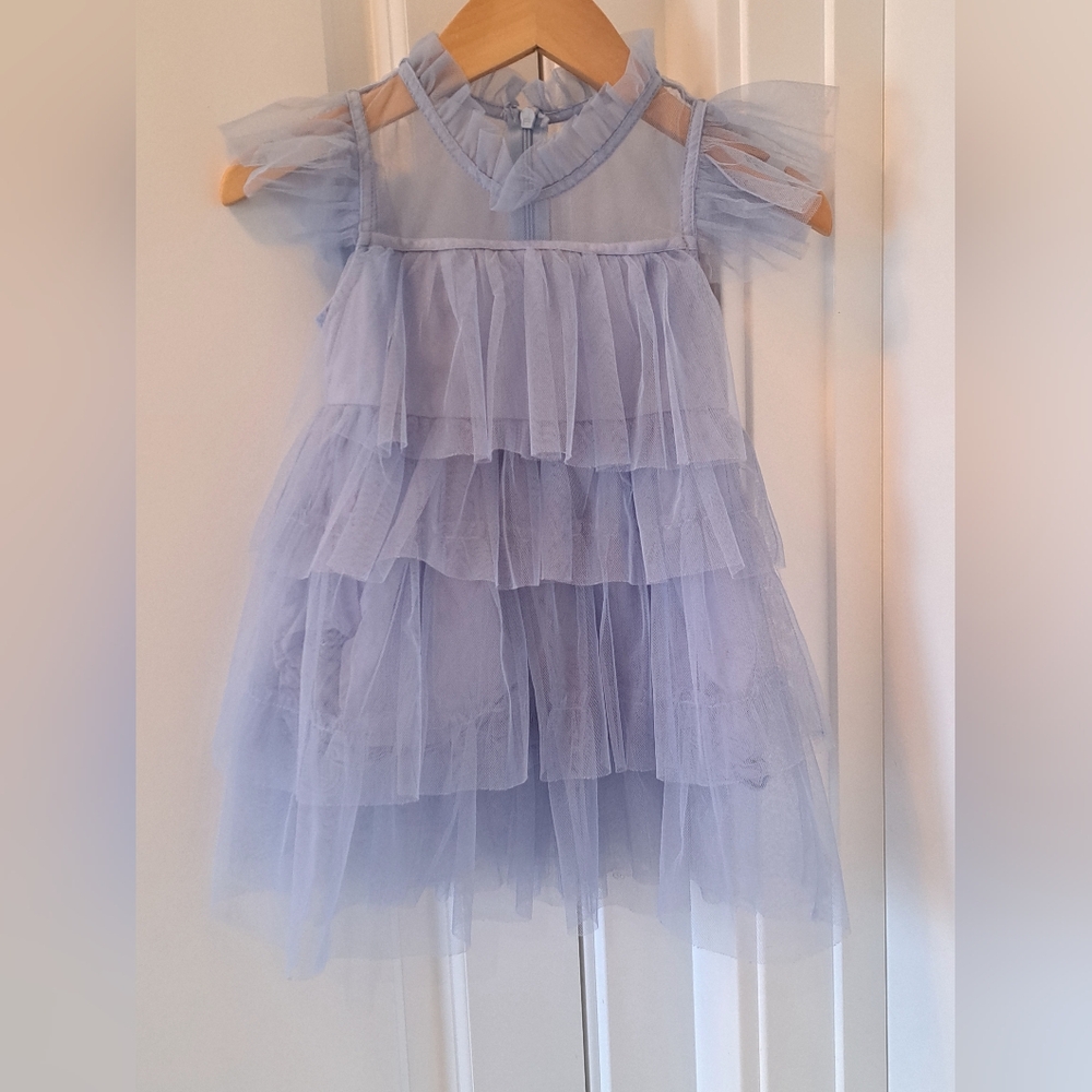 EUC Baby Girl Adorable Light Blue Tulle Dress